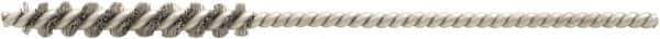 Brush Research Mfg. - 0.189" Diam Helical Stainless Steel Tube Brush - Single Spiral, 0.003" Filament Diam, 1" Brush Length, 3" OAL - USA Tool & Supply