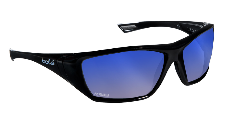 HUSTLER, BLU Polar Lens, Shiny BLK Fr Polarized Blue Flash AF Shiny Black - USA Tool & Supply