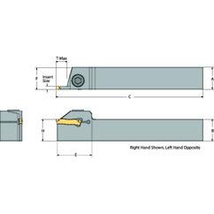 DETGFL85-030D-M14 Left Hand Non-Coolant Toolholder for Turning, Grooving and Partoff - USA Tool & Supply