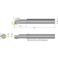 S10R-SDQCL-2 Left Hand 5/8 Shank Indexable Boring Bar - USA Tool & Supply