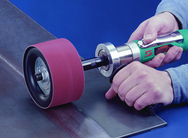 #94472 - 5/8-11 Arbor Hole - 3-1/2 x 15-1/2'' Belt Size - Dynacushion Pneumatic Wheel for Grinder - USA Tool & Supply