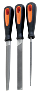 3 Pc. 8" 2nd Cut Engineering File Set - Ergo Handles - USA Tool & Supply