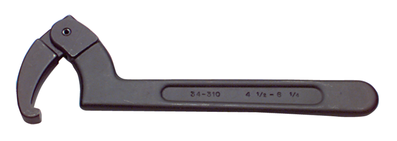 6-1/8 to 8-3/4'' Dia. Capacity - 13-3/4'' OAL - Adjustable Hook Spanner Wrench - USA Tool & Supply