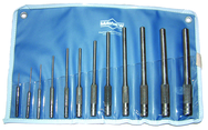 12 Piece Regular & Long Pin Punch Set -- 1/16 to 1/2'' Diameter - USA Tool & Supply