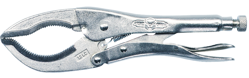 Large Jaw Locking Pliers -- #12LC Plain Grip 0 to 3-1/8'' Capacity 12'' Long - USA Tool & Supply
