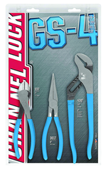Channellock Combo Pliers Set -- #GS4; 3 Pieces; Includes: 7-1/2" Long Nose; 7" Cutting; 10" Tongue & Groove - USA Tool & Supply