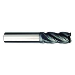 3/16 Dia. x 2 Overall Length 4-Flute .015 C/R Solid Carbide SE End Mill-Round Shank-Center Cut-AlCrN-X - USA Tool & Supply