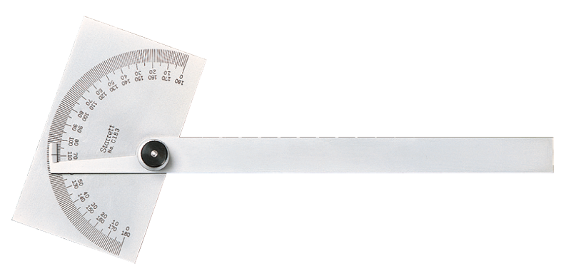 #C183W/SLC - Square Head - Protractor with Letter of Certification - USA Tool & Supply