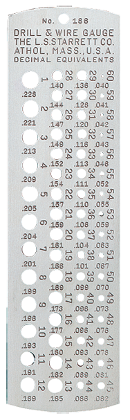 #186 - Number 1 to 60 - Drill Gage - USA Tool & Supply