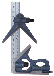 #7125-150 - 150mm - Metric Graduation - Regular Blade - 3 Piece Combinatioin Square Set - USA Tool & Supply