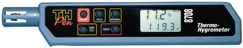 #PTH8708 - 14° to 122° F Range - Temperature Humidity Pen - HAZ05 - USA Tool & Supply