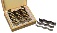 #599-921-25 - 9 Piece Set - 1/32'' Thickness - 1/8'' Increments - 1/2 to 1-1/2'' - Wavy Parallel Set - USA Tool & Supply
