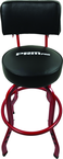 Shop Stool Heavy Duty with Adjustable Back Rest - Black with Red Legs - USA Tool & Supply