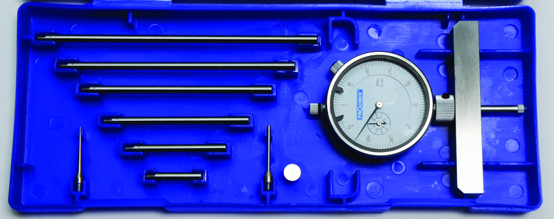 0 - 22" Measuring Range (.001" Grad.) - Dial Depth Gage with 4" Base - USA Tool & Supply