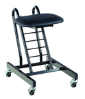 9" - 18" Ergonomic Worker Seat - Portable on swivel casters - USA Tool & Supply