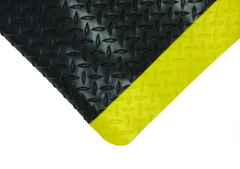 4' x 75' x 11/16" Thick Diamond Comfort Mat - Yellow/Black - USA Tool & Supply