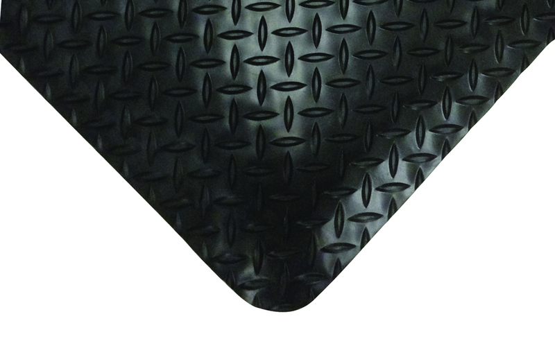 4' x 75' x 15/16" Thick Diamond Comfort Mat - Black - USA Tool & Supply