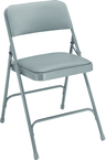 Upholstered Folding Chair - Double Hinges, Double Contoured Back, 2 U-Shaped Riveted Cross Braces, Non-marring Glides; V-Tip Stability Caps; Upholstered 19-mil Vinyl Wrapped Over 1¼" Foam - USA Tool & Supply