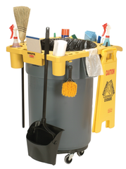 Rim Caddy for 44 Gallon Can - Round Yellow - USA Tool & Supply