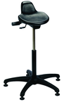 Sit Stand - 14" Soft Polyurethane, Contoured, Tilting Seat, 27" Dia.-Stable 5 Star Base with Heavy Duty Stationary Glides, Seat height 20"-30" - USA Tool & Supply