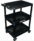 Utility Cart Plus 3 Top Flat & 2 Bottom Tub Shelves - 24" x 18" x 36-1/2" - USA Tool & Supply