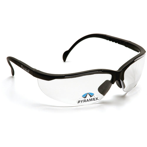 1.5 Magnification Safety Glasses- Clear Lens, Black Frame V2 Reader Style - USA Tool & Supply