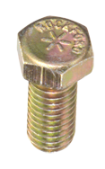 3/8-24 x 5 - Zinc / Yellow Plated Heat Treated Alloy Steel - Cap Screws - Hex - USA Tool & Supply