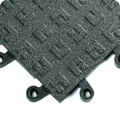 ErgoDeck Heavy Duty Tiles Solid with GritShield 18" x 18" x 7/8" Thick - Black - USA Tool & Supply