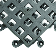 ErgoDeck General Puppose Open Egronomic Tiles 18" x 18" x 7/8" Thick (Charcoal) - USA Tool & Supply