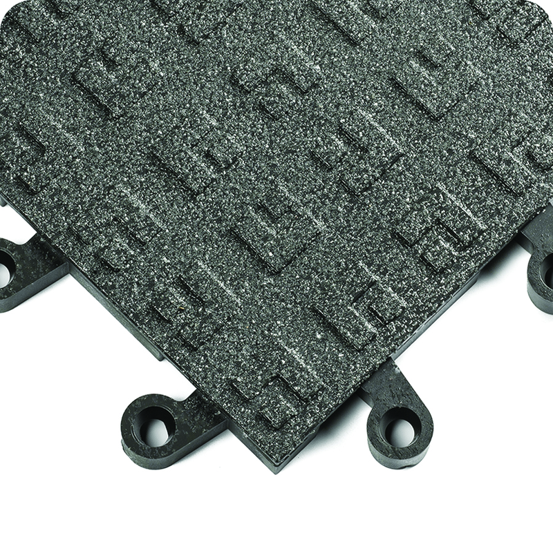 ErgoDeck General Puppose Solid w/ GritShield Egronomic Tiles 18" x 18" x 7/8" Thick (Black) - USA Tool & Supply