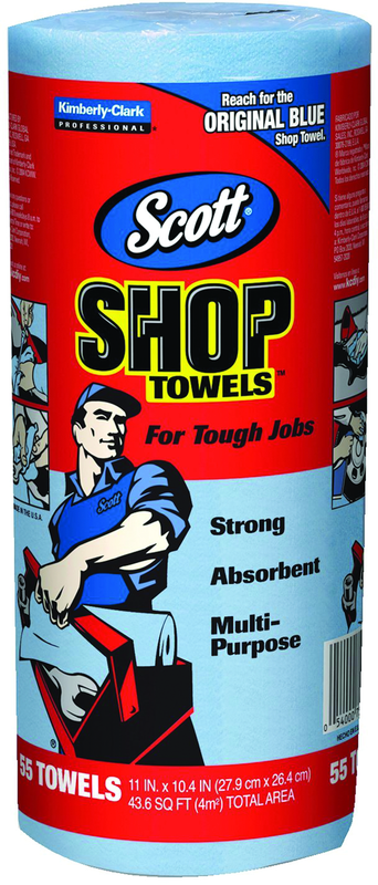 Case of 30 Rolls Blue Shop Wipers (55 sheets/roll) - USA Tool & Supply
