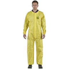 Disposable Coveralls: Size Small, 0.5216 oz, Polyethylene on Bicomponent & Polypropylene/Polyethylene Non-Woven, 2-Way Zipper with Storm Flap Closure