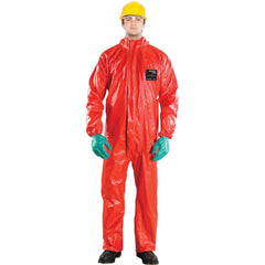 Disposable Coveralls: Size Medium, 0.2055 oz, Sontara, Wood Pulp & Polyester, Double Zipper Closure