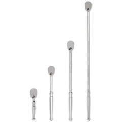 Ratchet Sets; Drive Size: 3/8 in; Overall Length (Inch): 12, 18, 8, 4-1/2; Head Shape: Pear; Head Features: Compact; Head Style: Reversible, Fixed; Material: Steel; Handle Type: Compact; Finish: Full-Polished