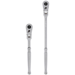 Ratchet Sets; Drive Size: 3/8 in; Overall Length (Inch): 12, 8; Head Shape: Pear; Head Features: Compact; Head Style: Flexible; Material: Steel; Handle Type: Compact; Finish: Full-Polished