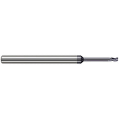 Corner Radius End Mill: 0.0930" Dia, 9/64" LOC, 0.0150" Radius, 3 Flute, Solid Carbide