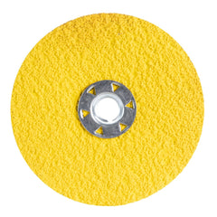 Fiber Disc:  4-1/2" Disc Dia, 5/8-11 Hole, Threaded Arbor Hole, 36 Grit, Premium Ceramic Alumina