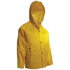 Rain Jacket:  Size X-Large,  Non Hazardous Protection,  Yellow,  Polyester & PVC