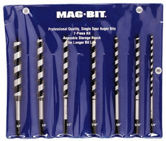 Drill Bit Set: Auger Drill Bits, 7 Pc, Carbon Steel