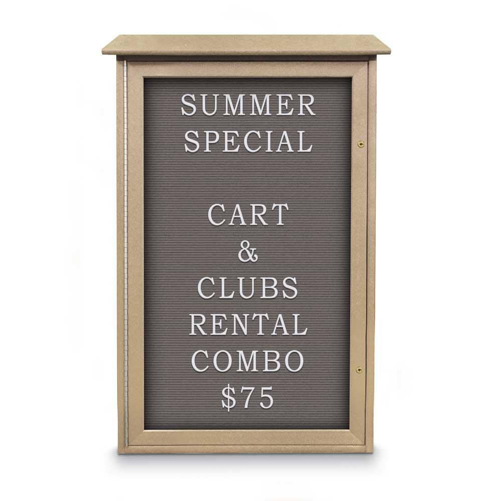 Enclosed Letter Board: 42" Wide, 26" High, Fabric, Gray