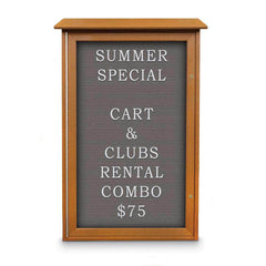 Enclosed Letter Board: 42" Wide, 26" High, Fabric, Gray