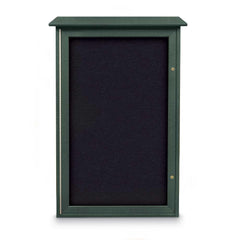 Enclosed Recycled Rubber Bulletin Board: 42" Wide, 26" High, Rubber, Black