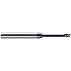 Corner Radius End Mill: 0.0310" Dia, 1.5748" LOC, 0.0050" Radius, 3 Flute, Solid Carbide