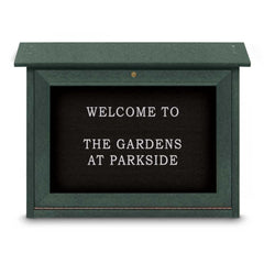 Enclosed Letter Board: 24" Wide, 18" High, Laminate, Black