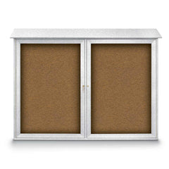 Enclosed Bulletin Board: 52" Wide, 40" High, Cork, Tan