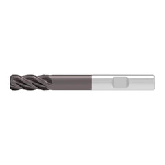 Corner Radius End Mill: 16.00 mm Dia, 32.00 mm LOC, 2.00 mm Radius, 4 Flute, Solid Carbide