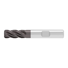 Corner Radius End Mill: 3.00 mm Dia, 8.00 mm LOC, 0.10 mm Radius, 4 Flute, Solid Carbide