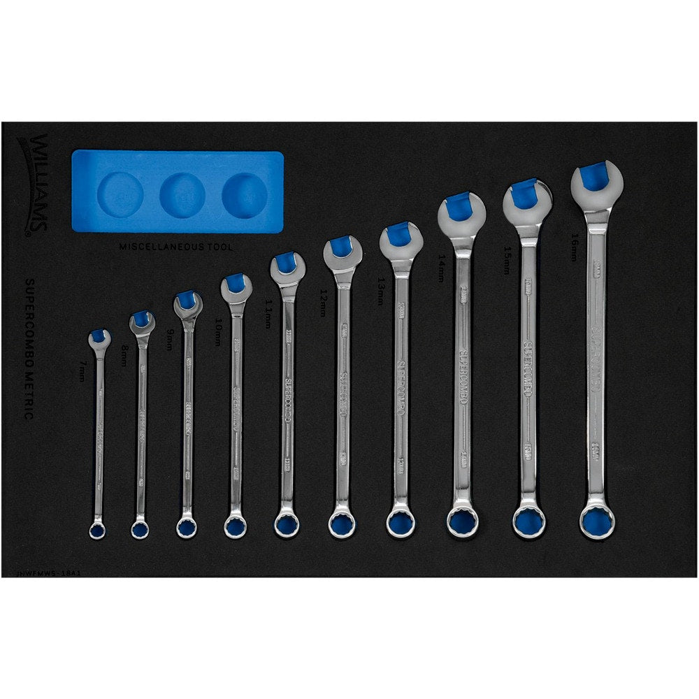 Combination Wrench Set: 10 Pc, Metric