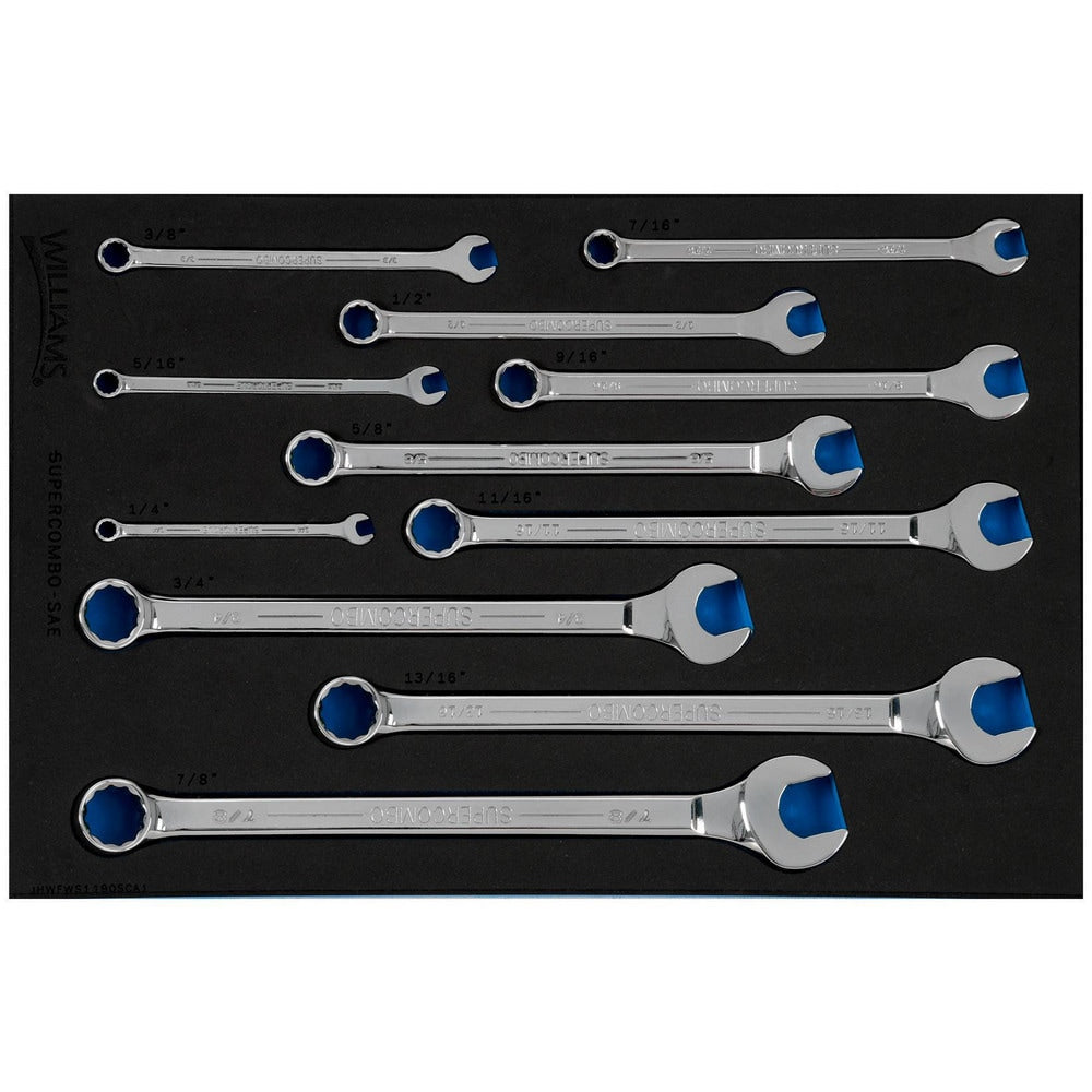 Combination Wrench Set: 10 Pc, Inch