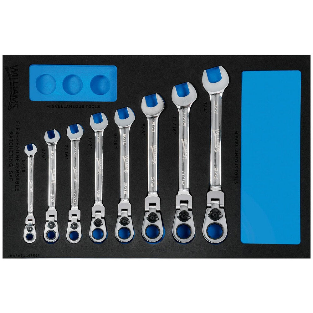 Combination Wrench Set: 8 Pc, Inch